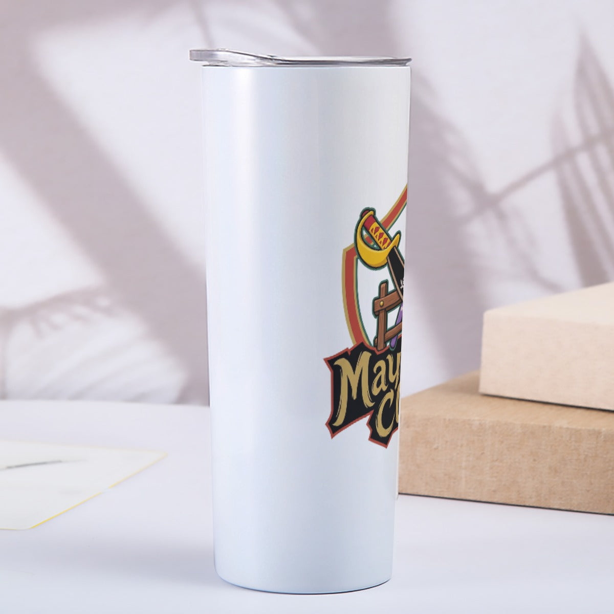 Custom 20OZ Straight Cup With Sliding Lid Printed in USA