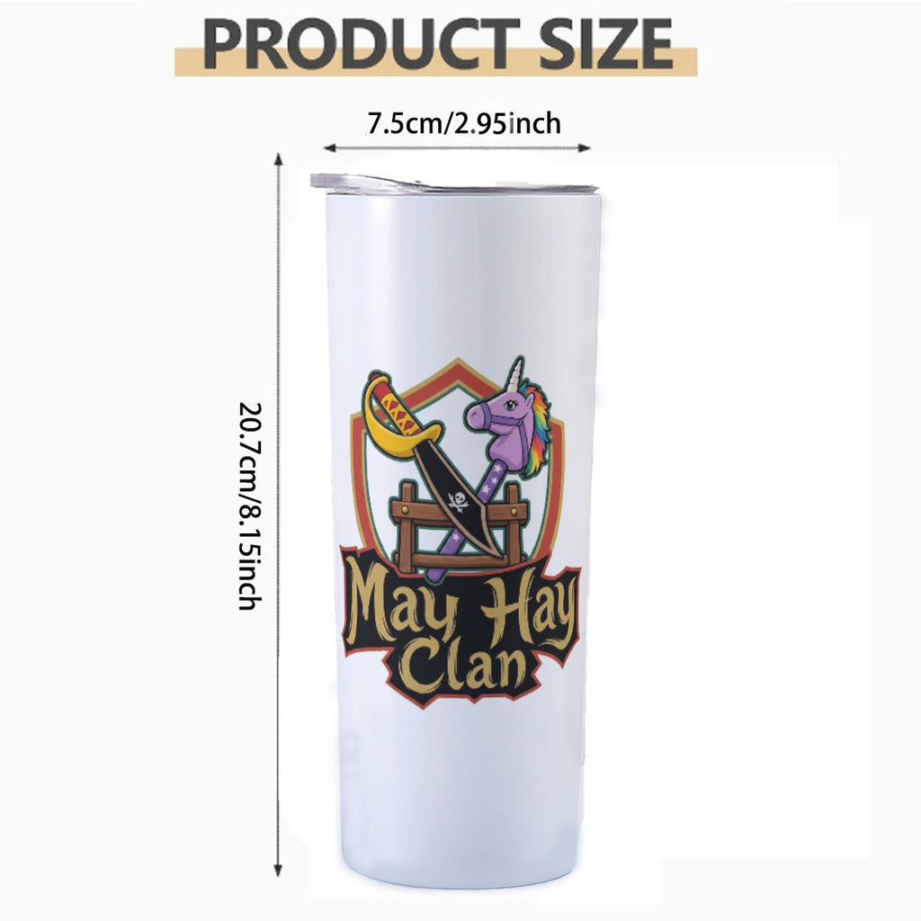 Custom 20OZ Straight Cup With Sliding Lid Printed in USA