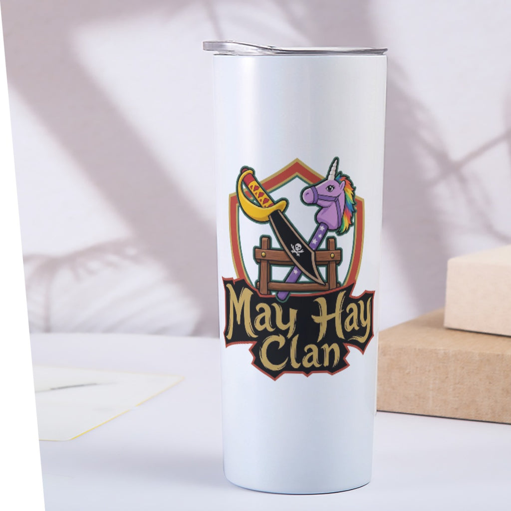 Custom 20OZ Straight Cup With Sliding Lid Printed in USA